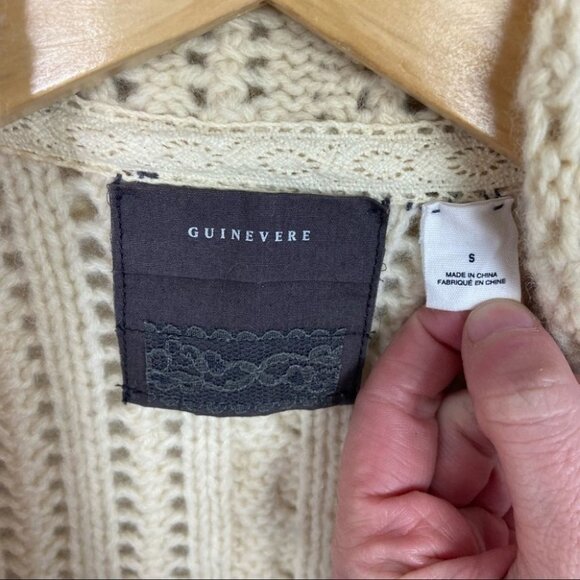 Anthropologie Cashmere Lambswool Short Sleeve Chunky Knit Cardigan Size Small S - Picture 3 of 14